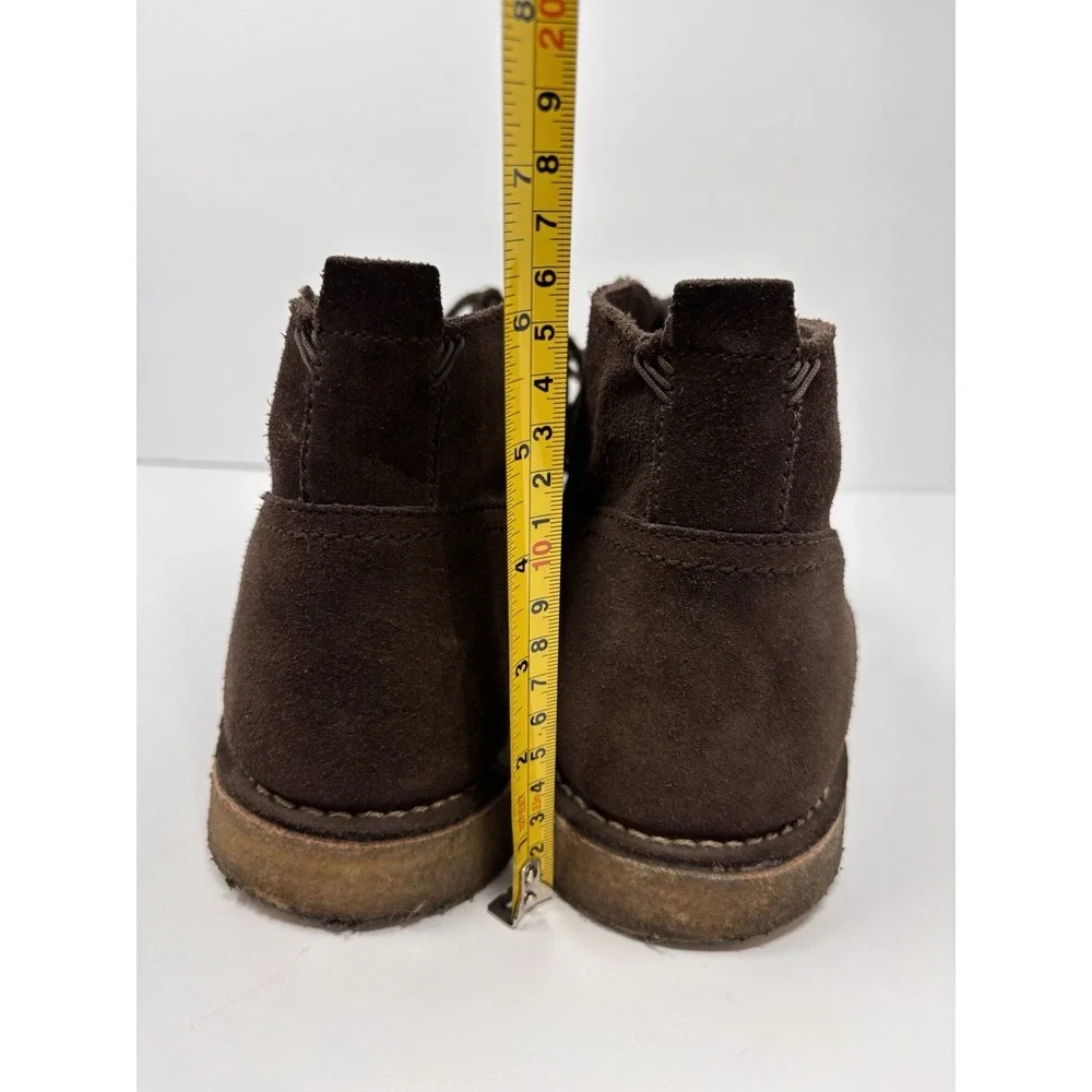 L.L Bean Chukka Boots Men Suede Leather Lace Slip on Brown Size 13 Wide